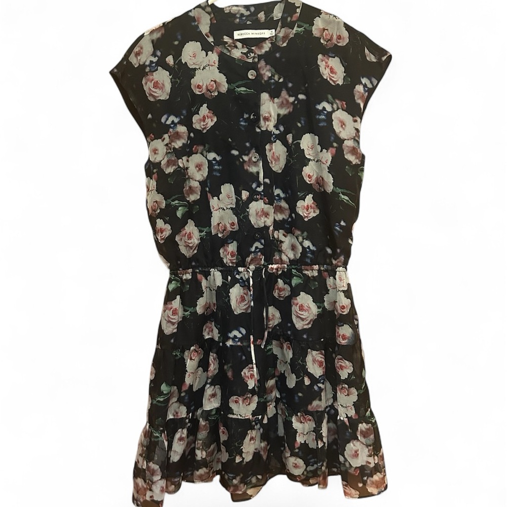 Rebecca Minkoff Navy Floral Pink Cap Sleeve Sundress
